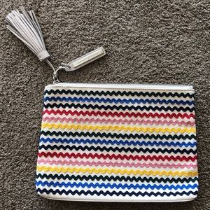 Loeffler Randall rainbow ricrac tassel clutch